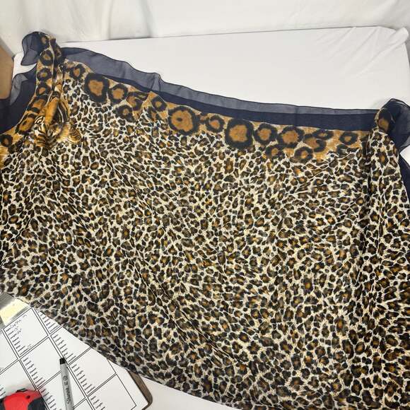 Unbranded Accessories - Vintage Made in Italy Sheer Leopard & Tiger Print Scarf Wrap 46x60